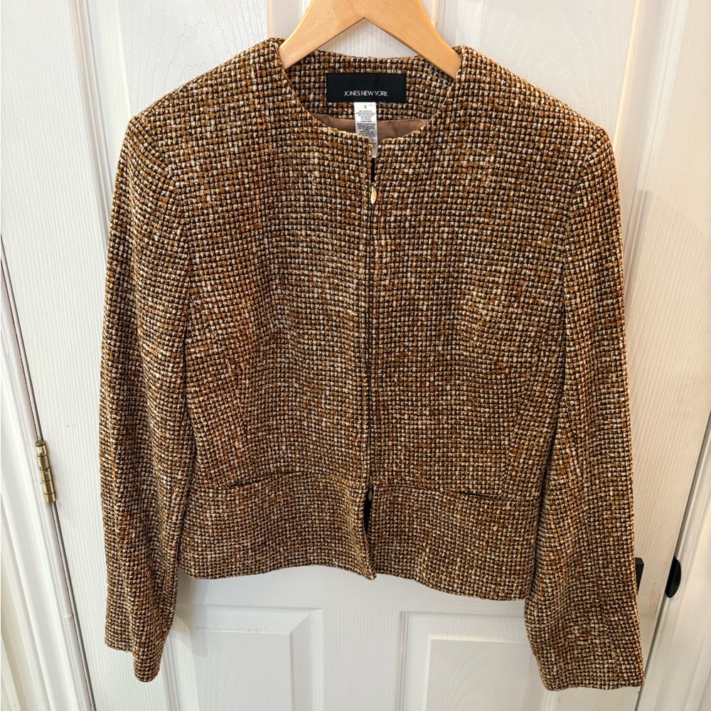Jones New York Women's Tan Tweed Blazer